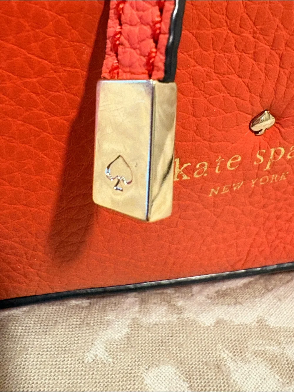 Kate Spade New York West Valley Vilma Pebbled Leather Bow Clutch Coral Red